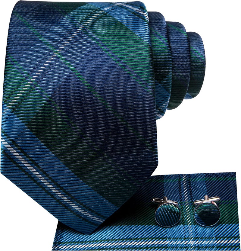 Dubulle Mens Paisley Striped Tie and Handkerchief Cufflinks Tie Set for Men Wedding Business Formal - Image 3